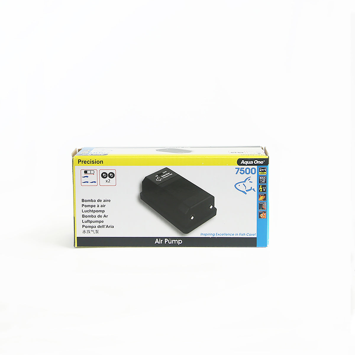 Aqua One Precision 7500 Aquarium Air Pump 2 x 180L/H | Twin Outlet