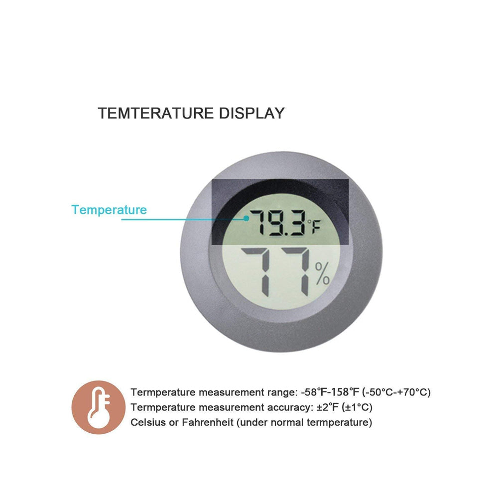 Mini Round Digital Hygrometer & Thermometer | Temp & Humidity Monitor