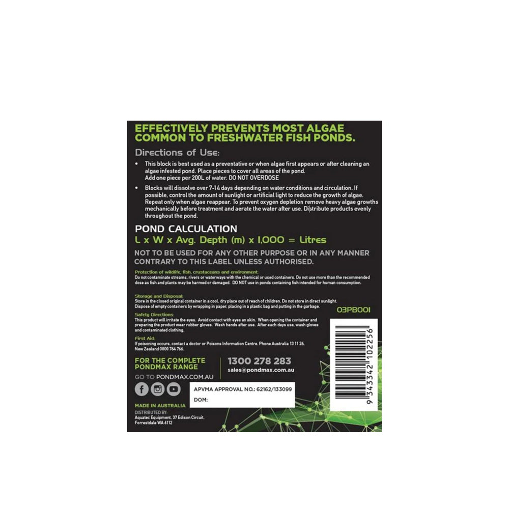 PondMAX Algae Block - 4 x 15G | Treats 800L