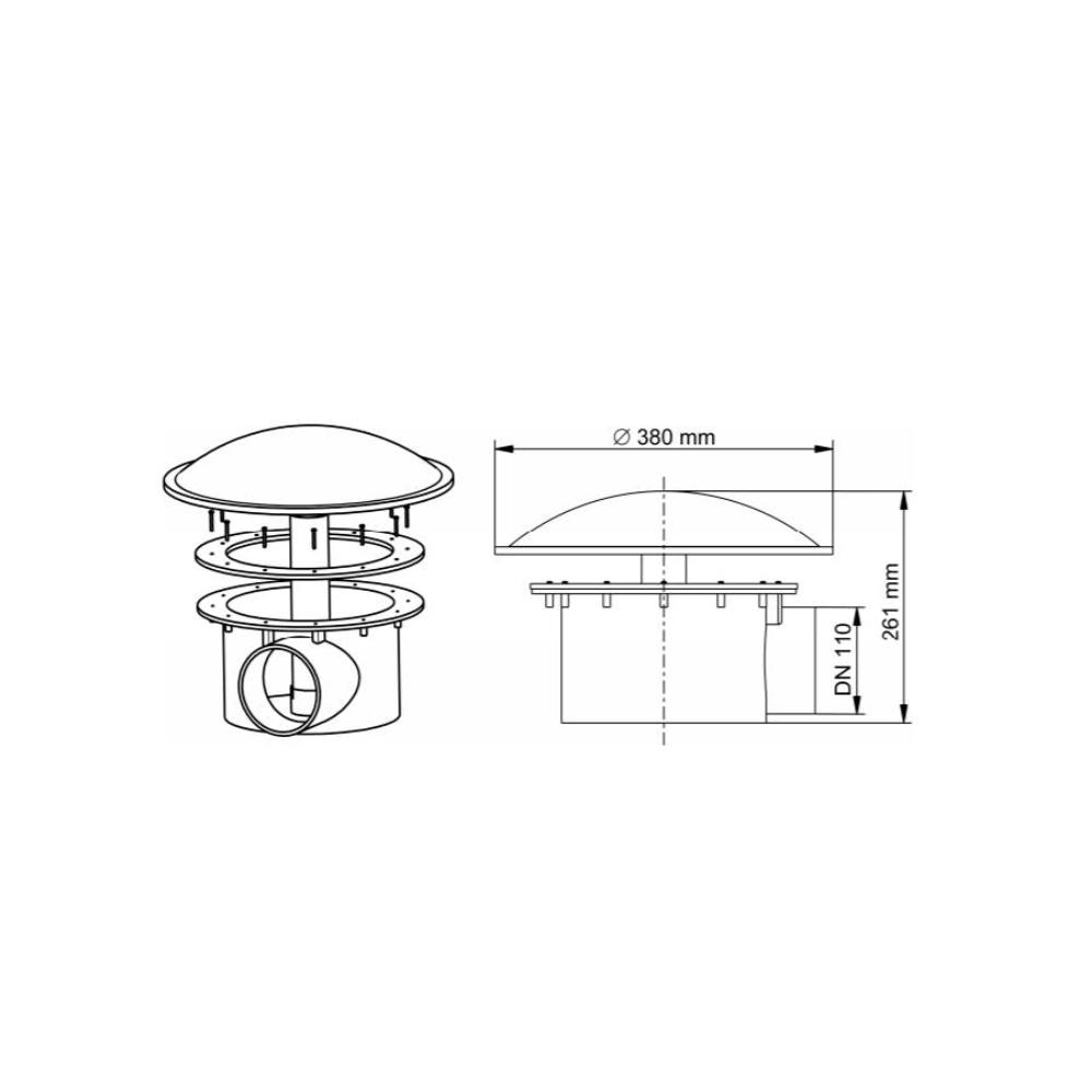 OASE Bottom Drain - DN 110 | 380MM | ProfiClear Compatible